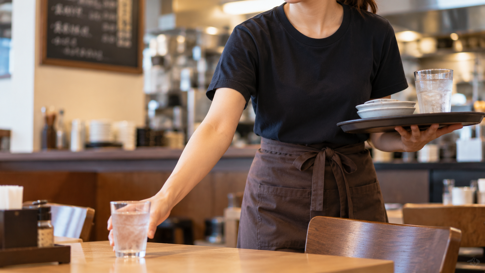 飲食店で初出勤する新人スタッフのイメージ