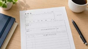 履歴書と筆記用具