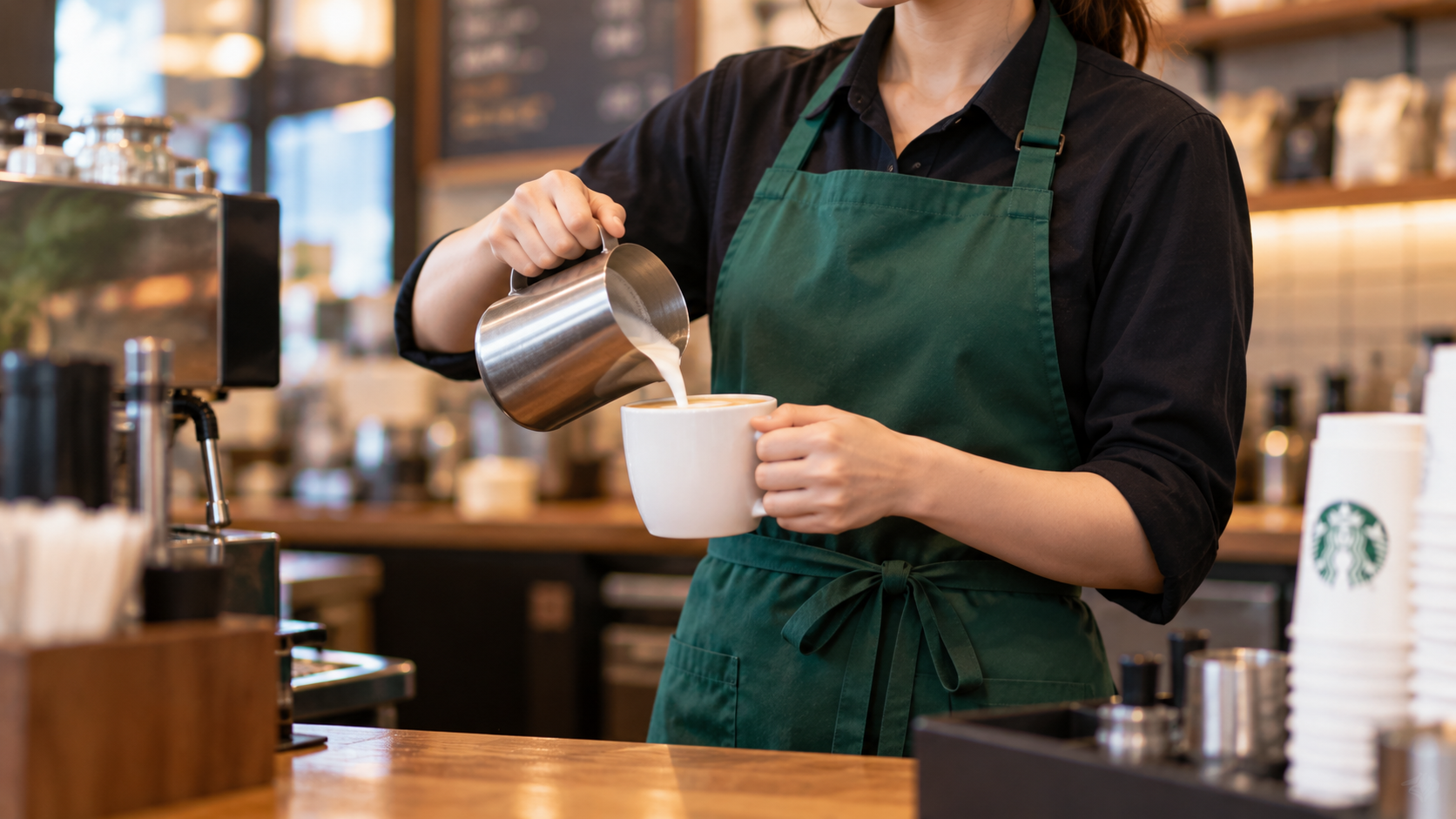 カフェで働くバリスタのイメージ